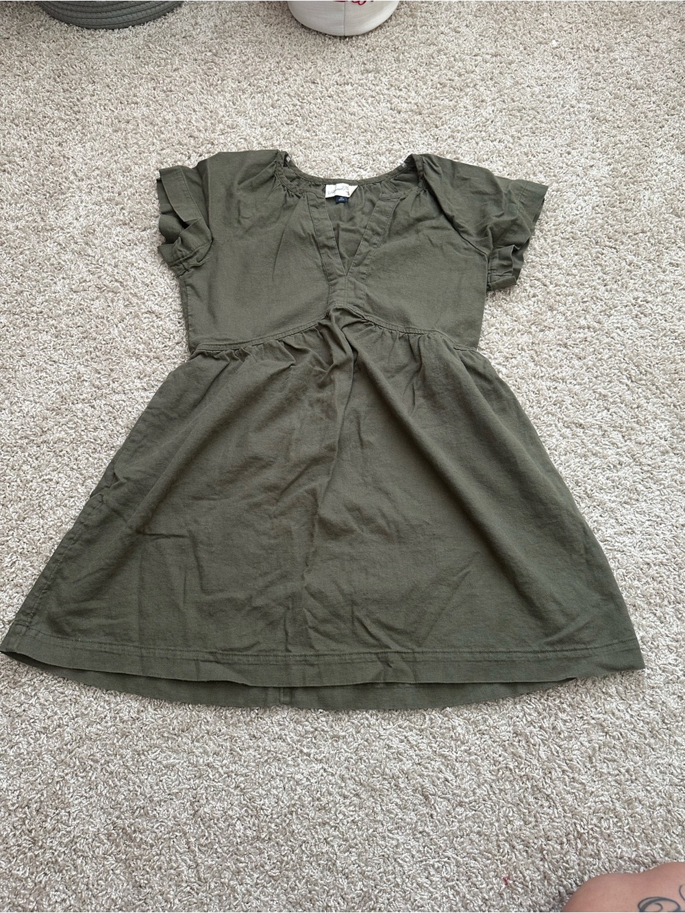 Olive green babydoll dress